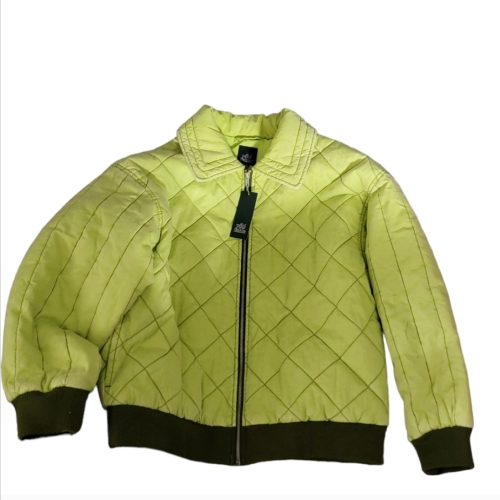 Wild Fable Neon Green Quilted Bomber Jacket